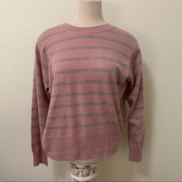 Splendid mauve and gray striped  sweater size L - Picture 1 of 4